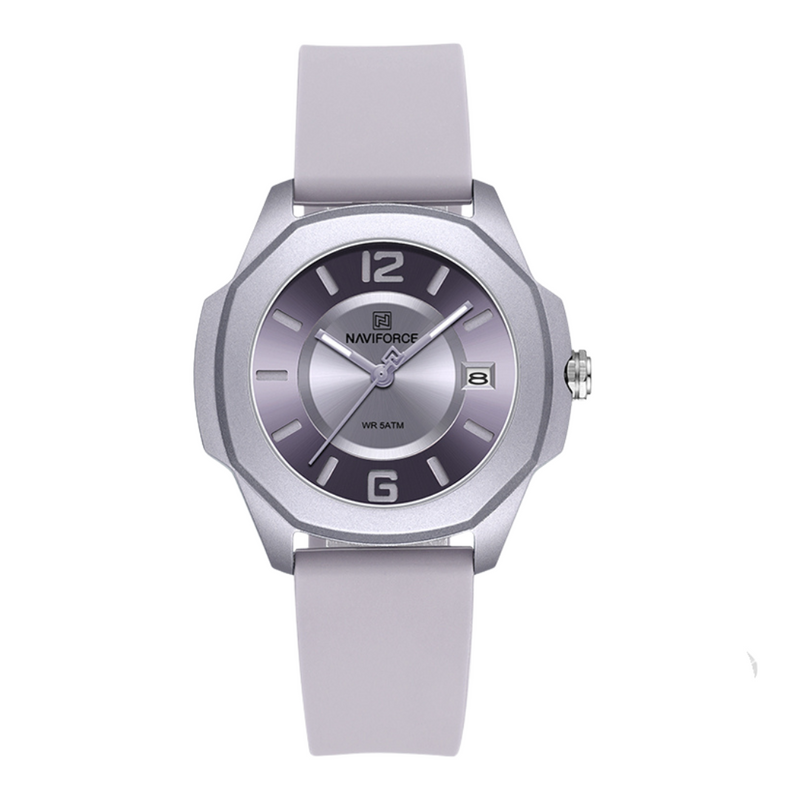 Relógio Feminino de Quartzo com Pulseira de Silicone Naviforce - Purezza