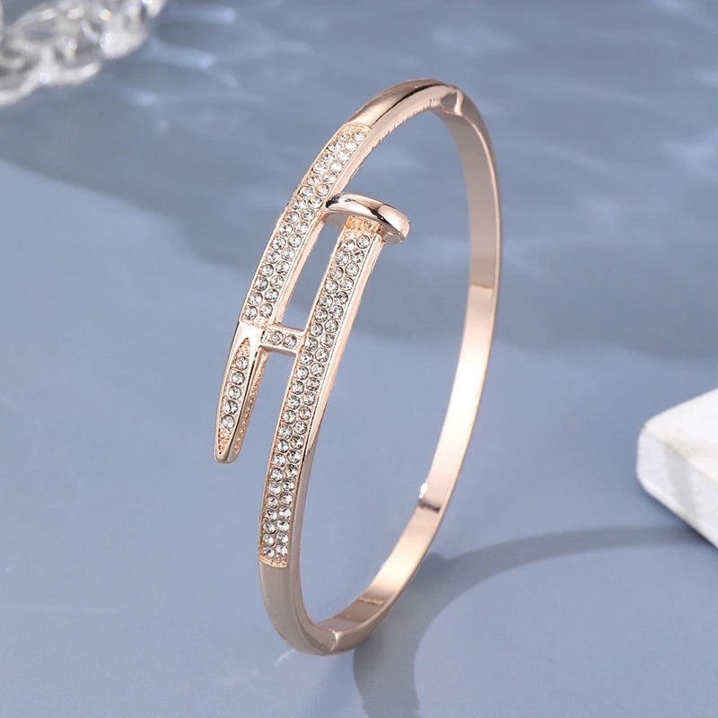 Pulseira Feminina Prego Banhada com Zircônia - Viva d'Oro