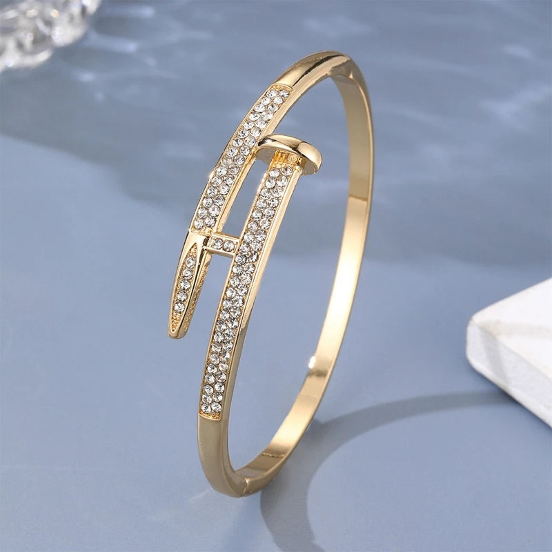 Pulseira Feminina Prego Banhada com Zircônia - Viva d'Oro